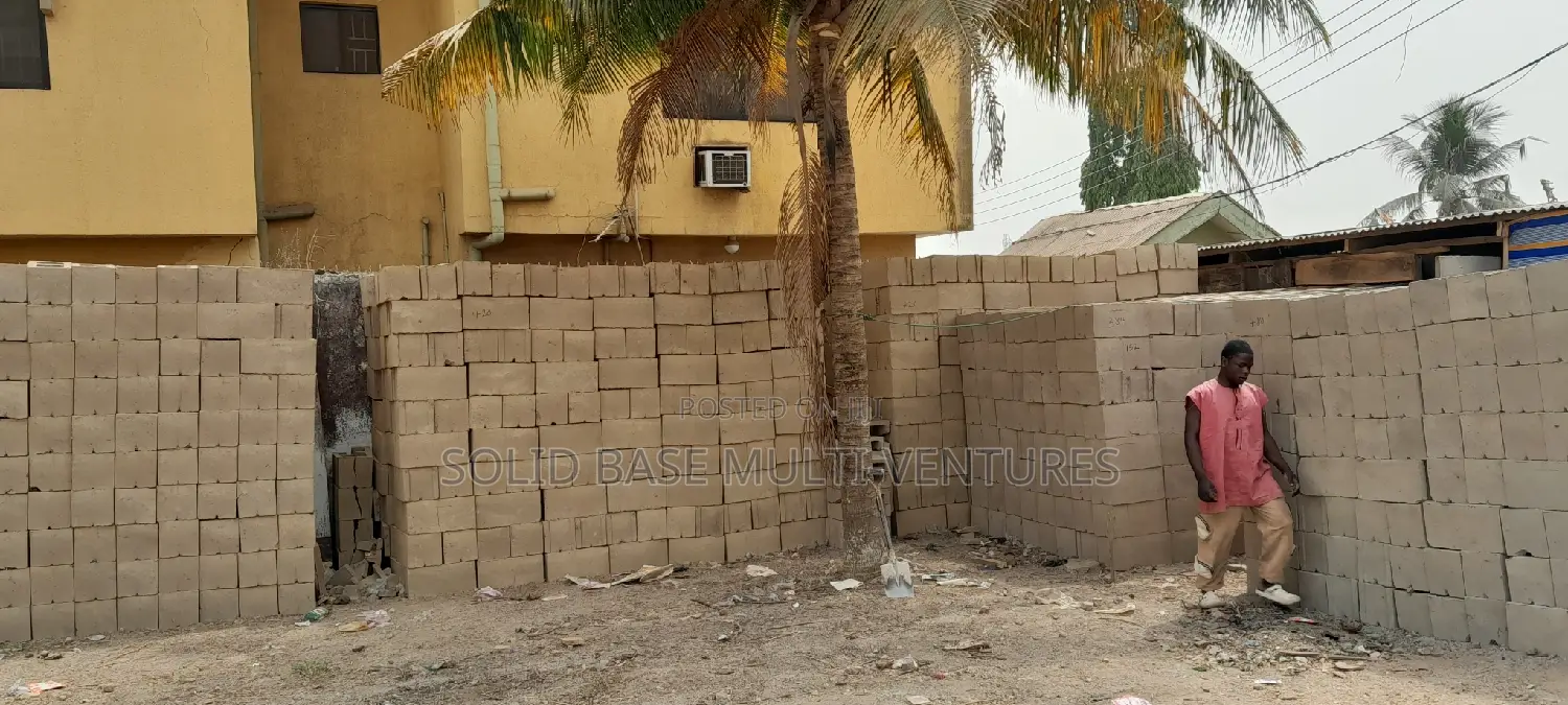Blocks. 9" Vibrated Concrete Blocks Moulding Within the Site