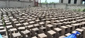 Blocks. 9" Vibrated Concrete Blocks Moulding Within the Site