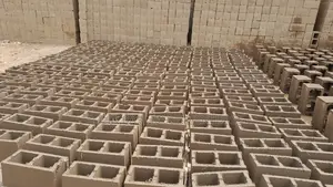 Blocks. 9" Vibrated Concrete Blocks Moulding Within the Site