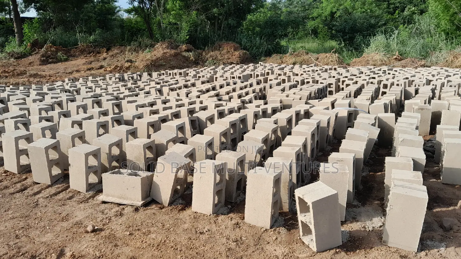 Blocks. 9" Vibrated Concrete Blocks Moulding Within the Site