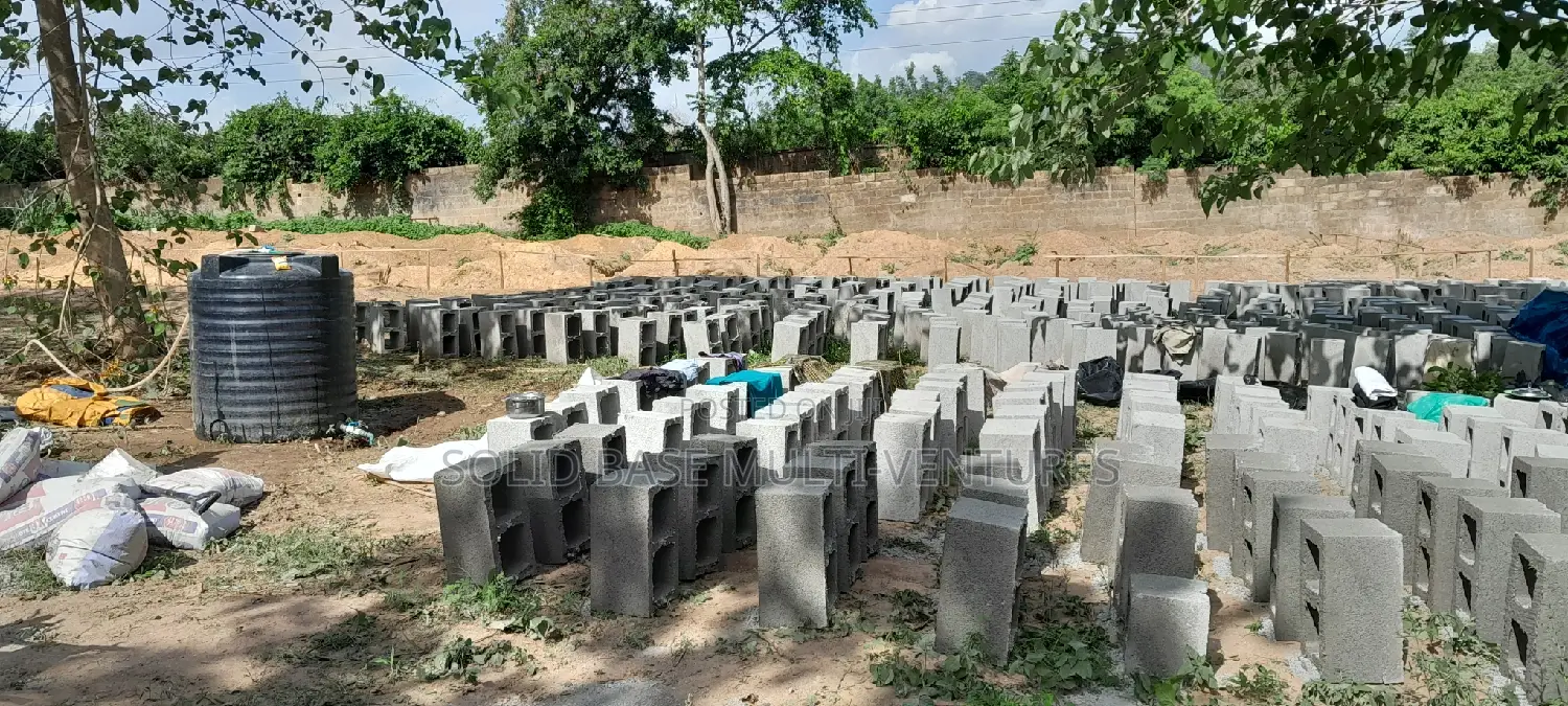 Concrete Blocks, Mould With Stonedust Within the Site.