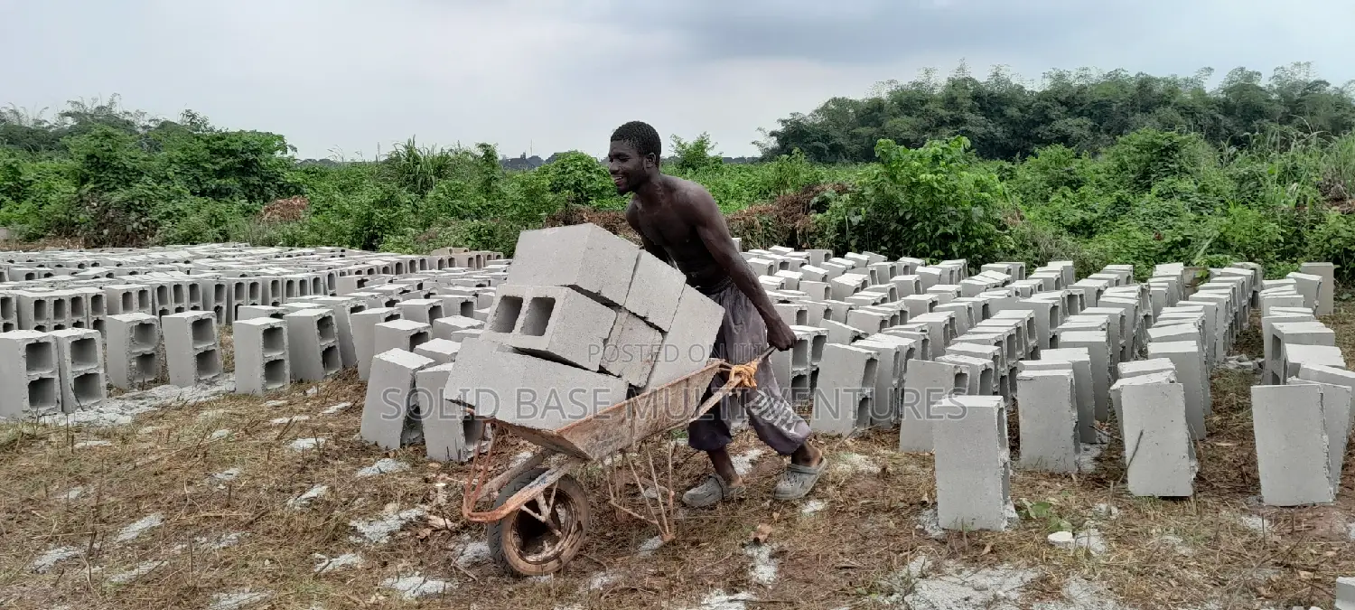 Concrete Blocks, Mould With Stonedust Within the Site.