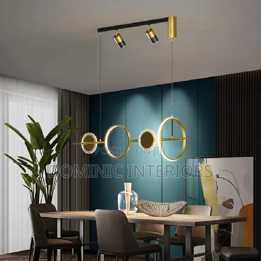 Island Creative Gold Hanging Lamp