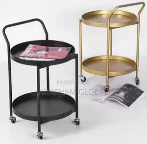 2 Tier Living Room/Bedroom Stool/Shelf With 4 Wheels