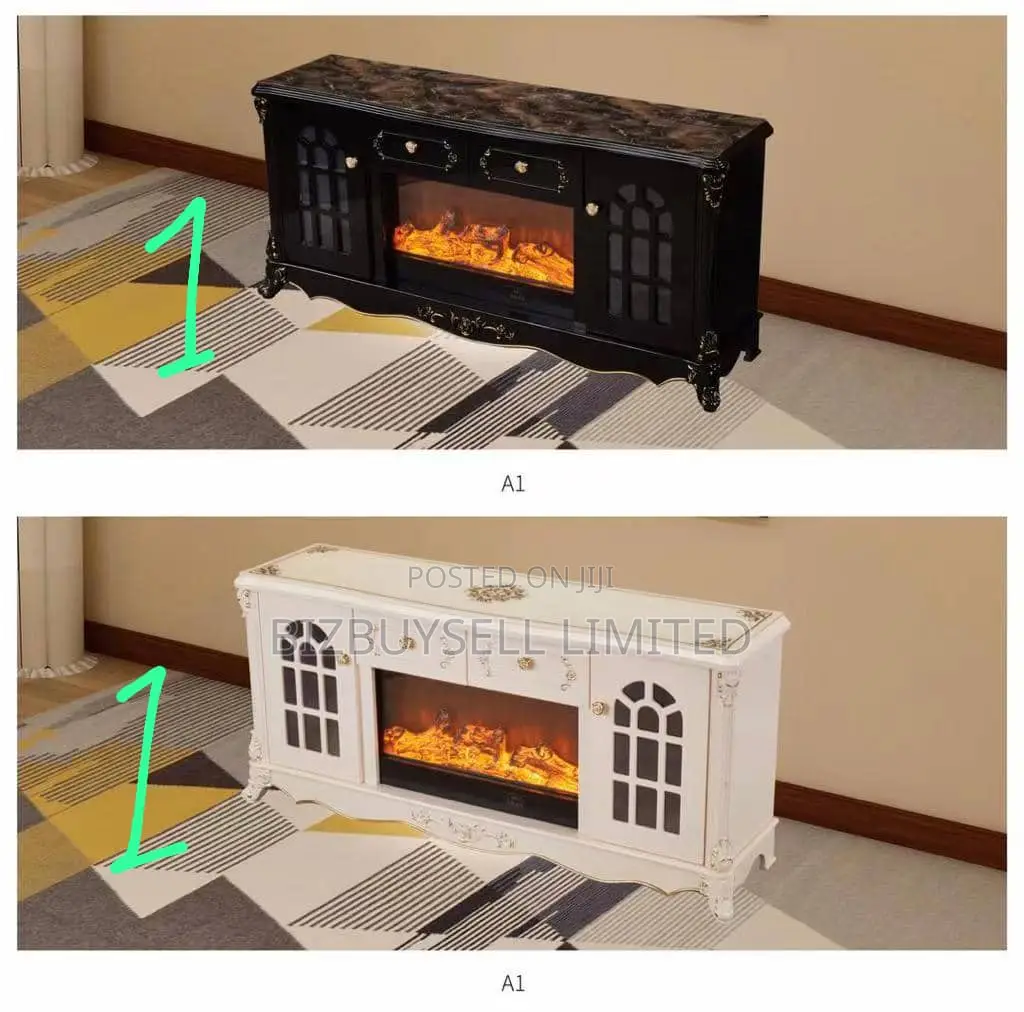 Executive TV Stand With Electric Fire Displays.