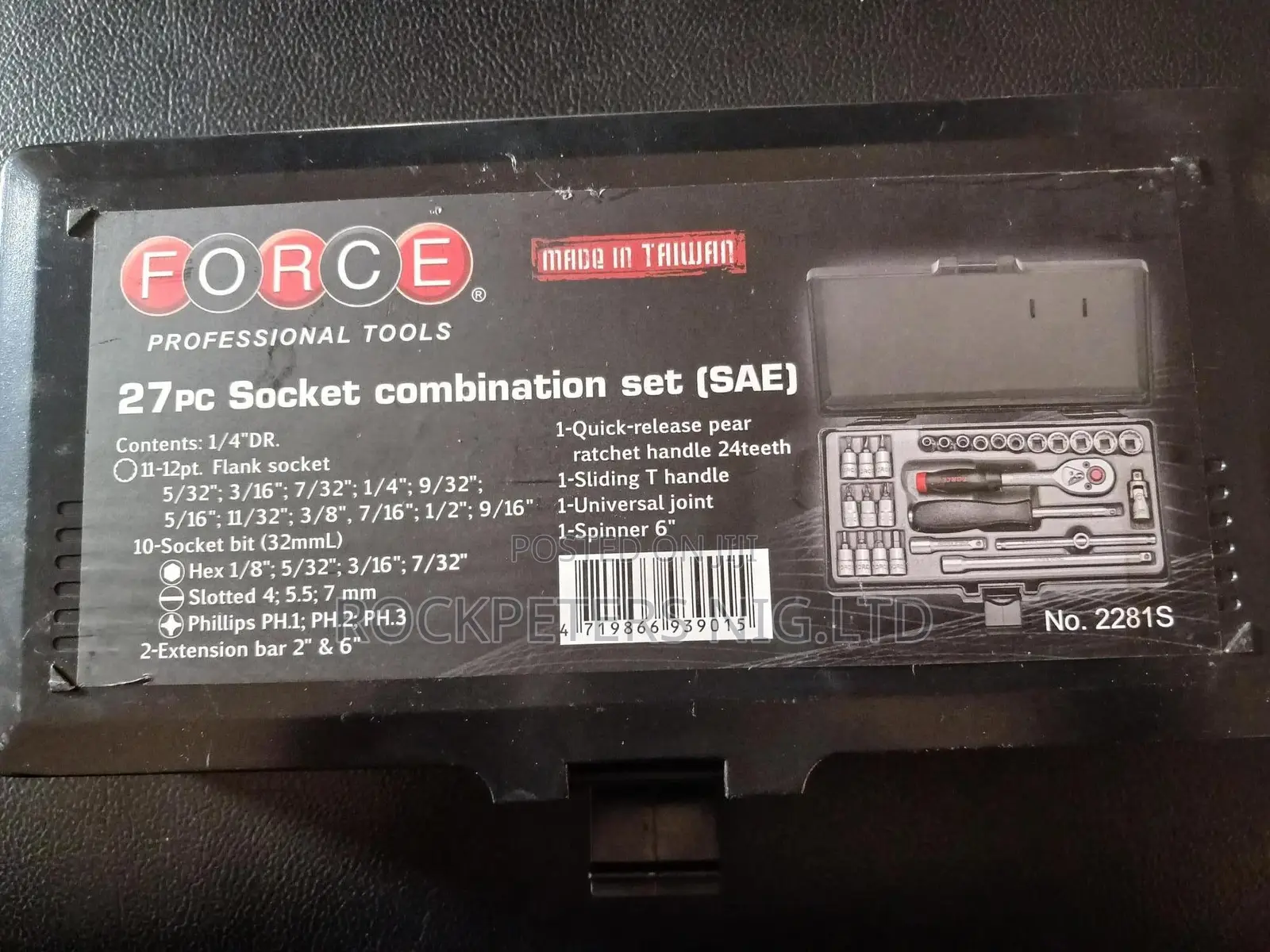 Force 27pc 2281s 1/4" Socket Set Sae