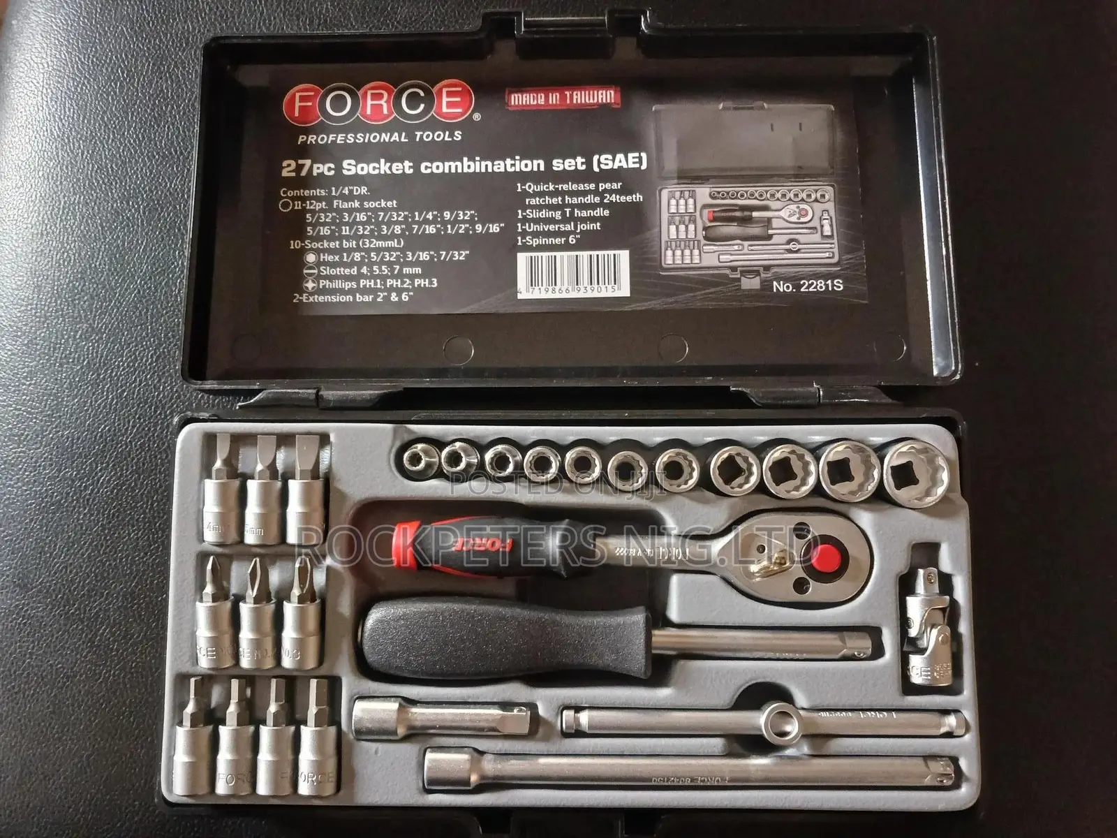 Force 27pc 2281s 1/4" Socket Set Sae
