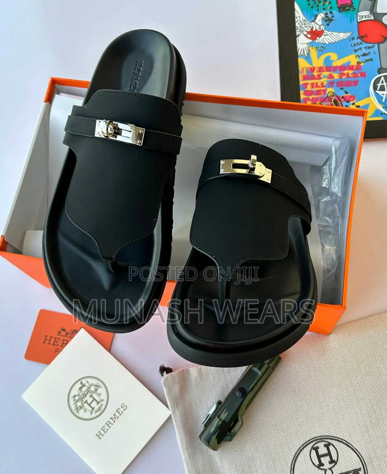 Hermes Leather Slipers