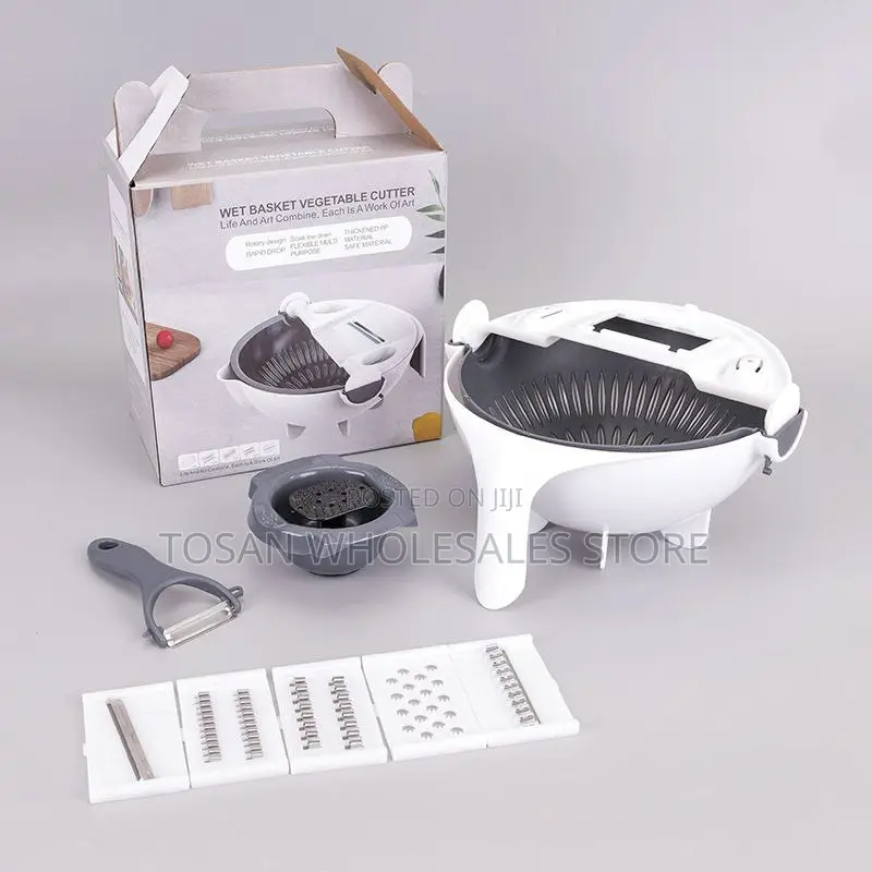9 in 1 Rotate Vegetable Cutter With Drain Basket