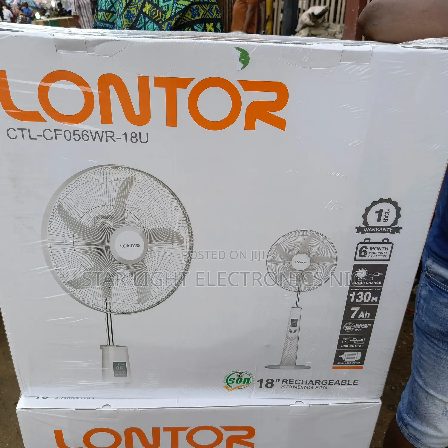 18 Inches Rechargeable Fan 7ah