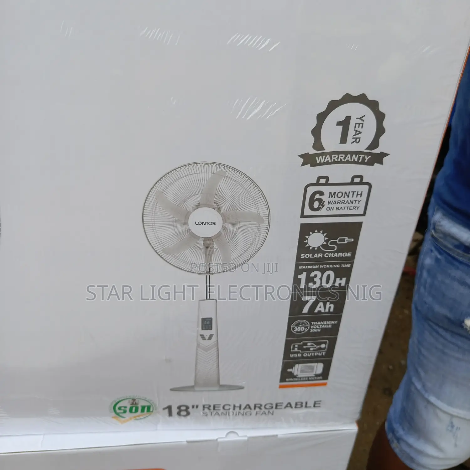 18 Inches Rechargeable Fan 7ah