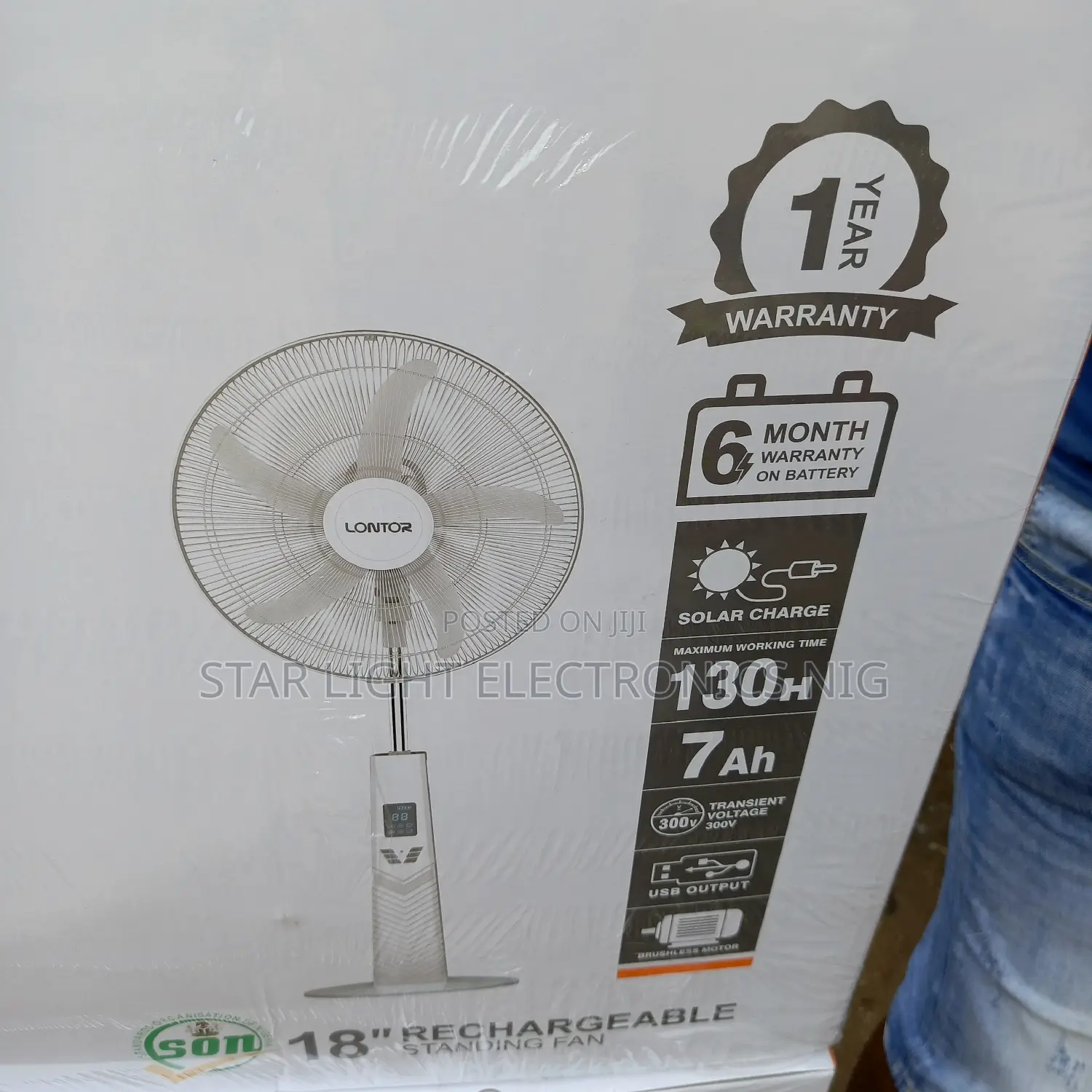 18 Inches Rechargeable Fan 7ah