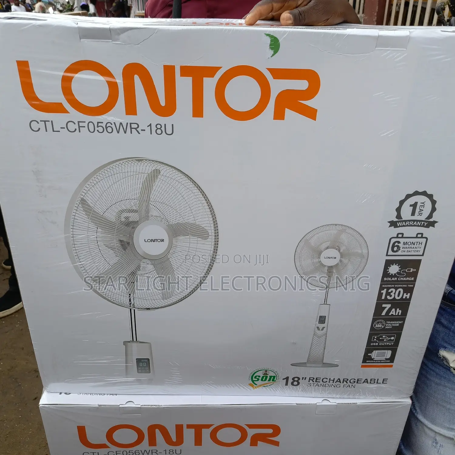 18 Inches Rechargeable Fan 7ah