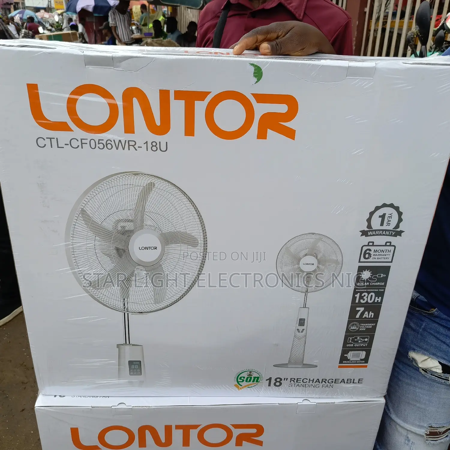 18 Inches Rechargeable Fan 7ah