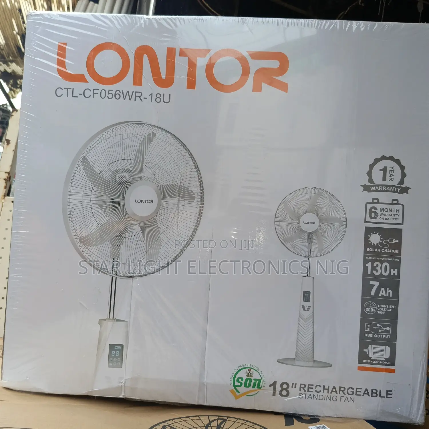 18 Inches Rechargeable Fan 7ah