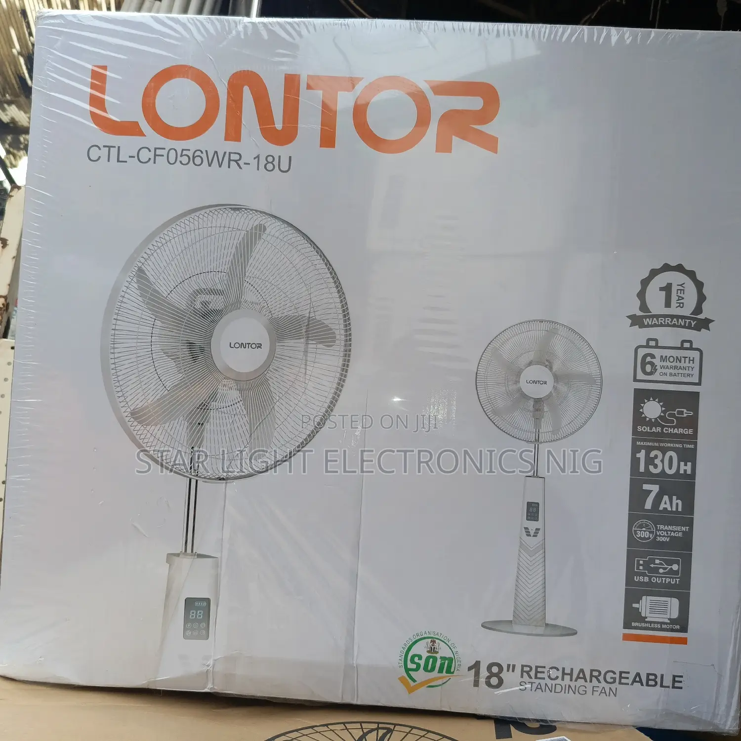 18 Inches Rechargeable Fan 7ah