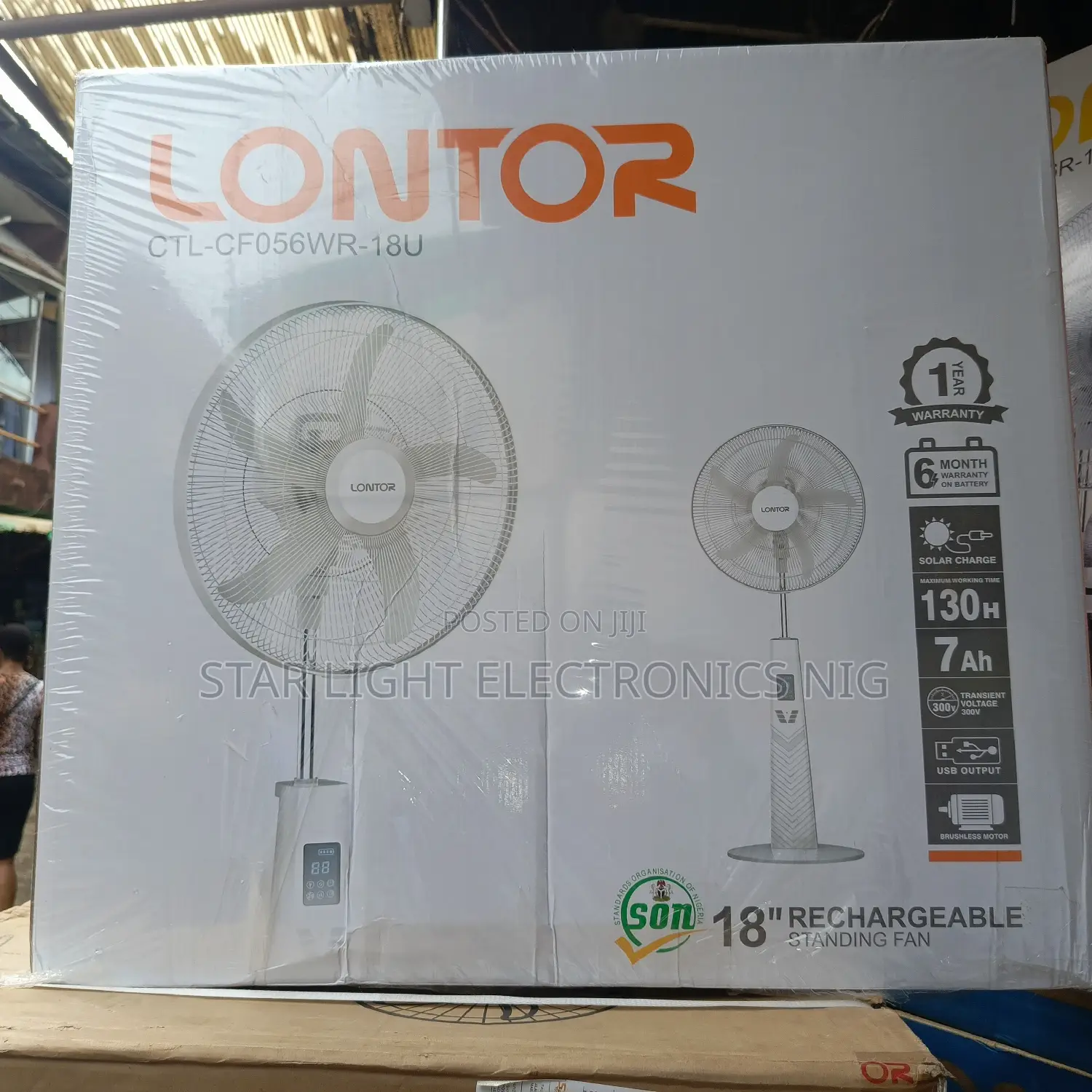 18 Inches Rechargeable Fan 7ah