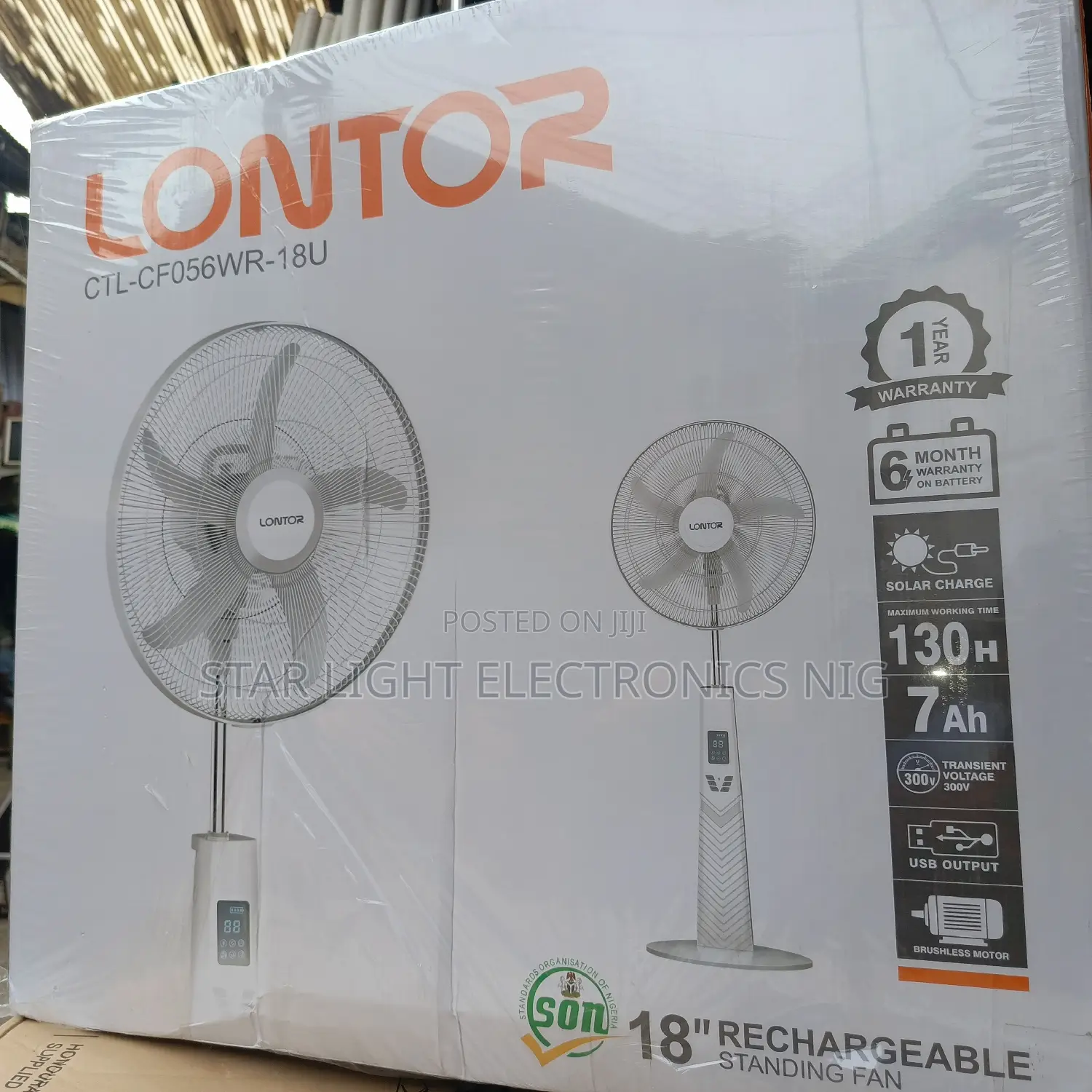 18 Inches Rechargeable Fan 7ah