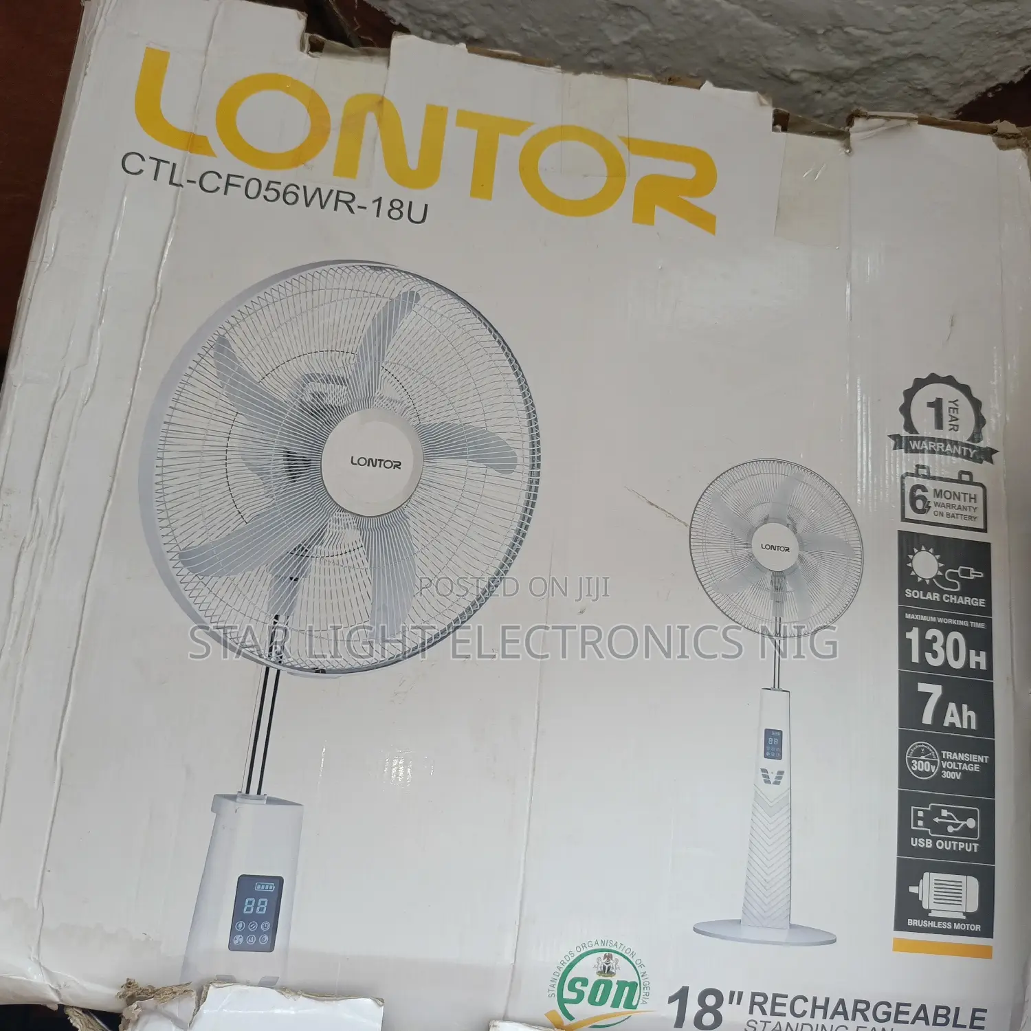 18 Inches Rechargeable Fan 7ah