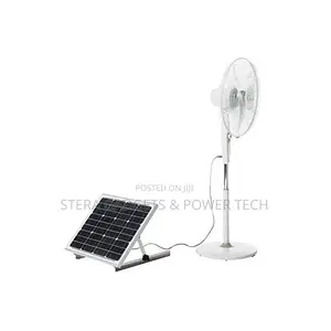 Solar Standing Fan, AC/DC Rechargeable