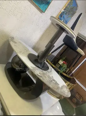 Important Marble Made Center Table With One Side Table