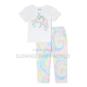 Garanimals Girls Ruffle Sleeve T-Shirt and Pants, 2pcs Set