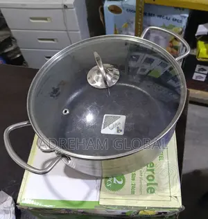 Rugged Stainless Steel 24cm Casserole Pot
(Heavy)(Non Stick)