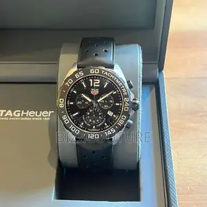 Original Tag Heuer Formula Chronograph Black Leather Watch