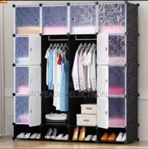 Detachable 4 Partitions Luxury Strong Quality Plastic Rubber Wardrobe