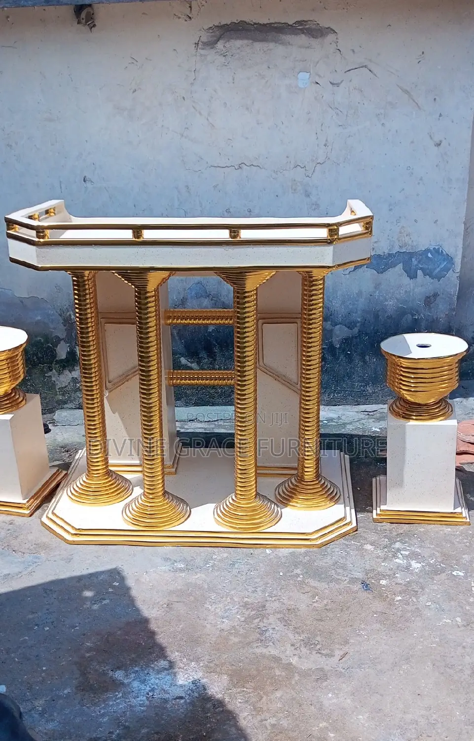 Modern Church Pulpit With Flower Vase