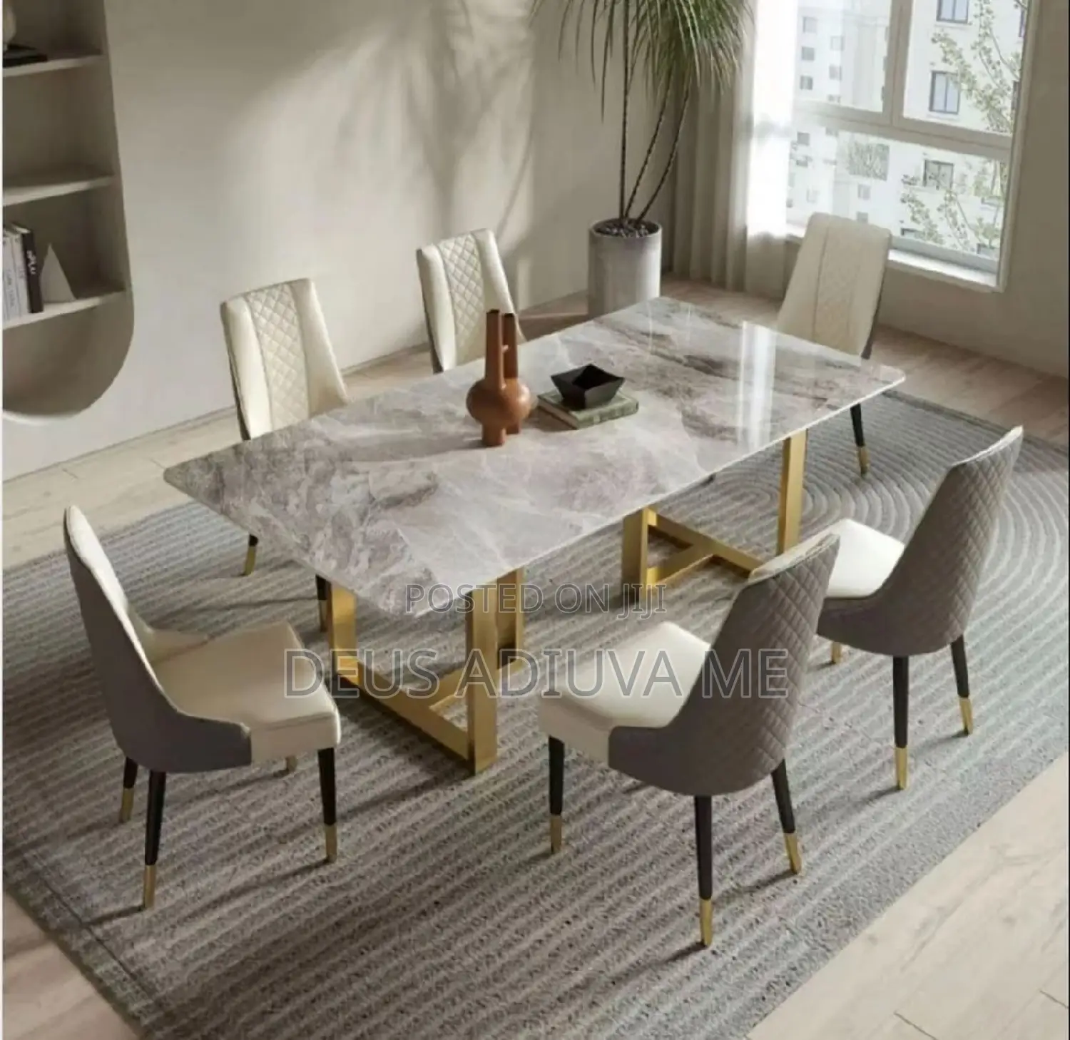 Marble Dining Table Set of 6 Chairs