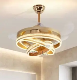 Simple Gold Fan Chandelier Light