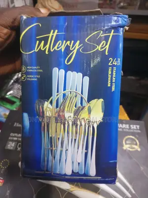 Silver and Gold Stainless Cutlery Set of 24 Pieces