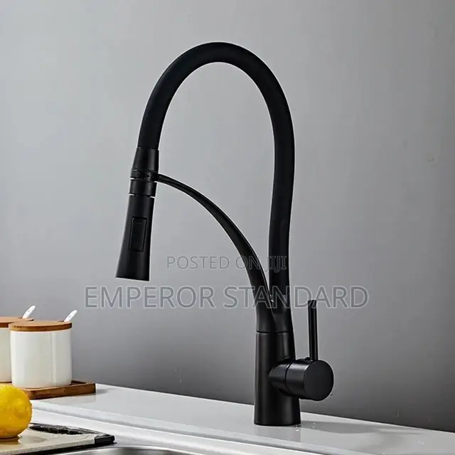 Black High Quality Kitchen Tap Full Spring Mixer Tap