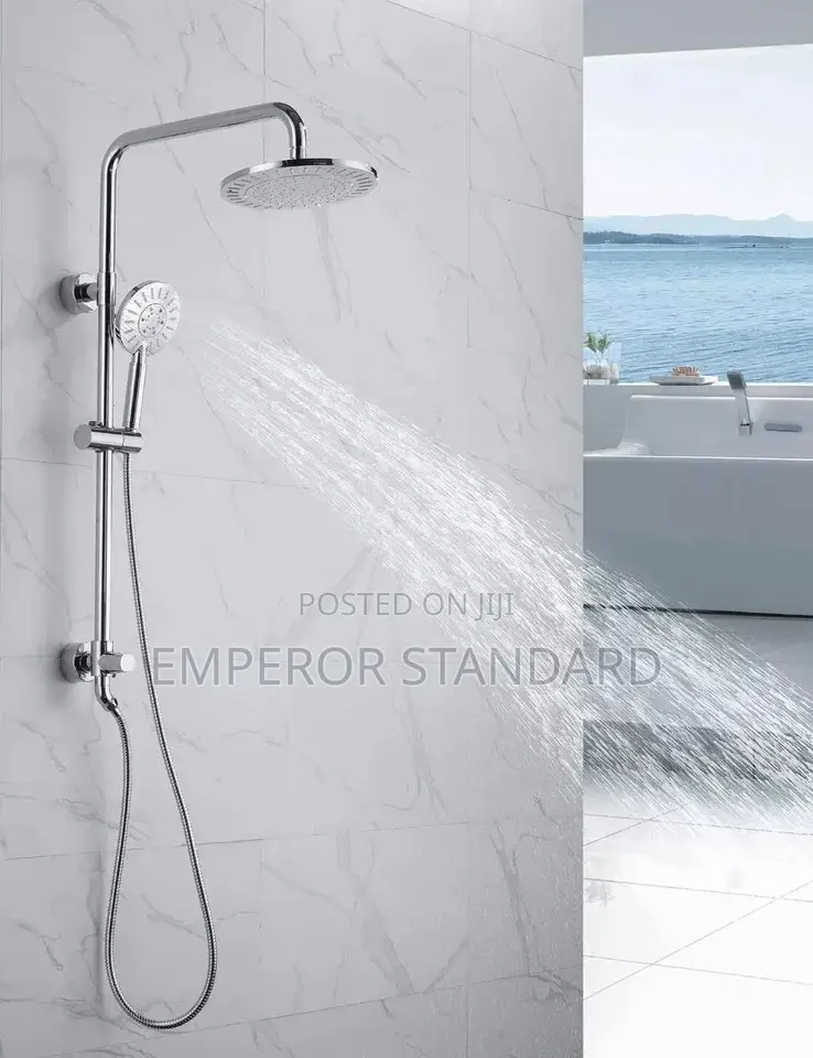 Black Single Standing Shower Mixer Set