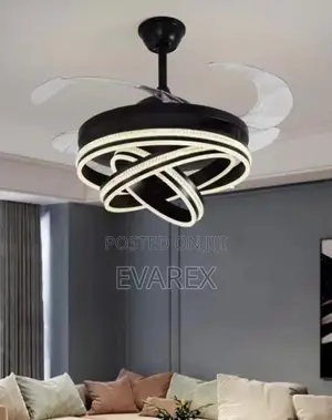 Simple Black Fan Chandelier Light