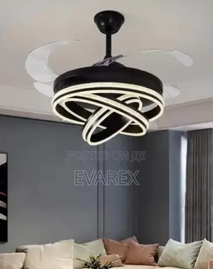 Simple Black Fan Chandelier Light