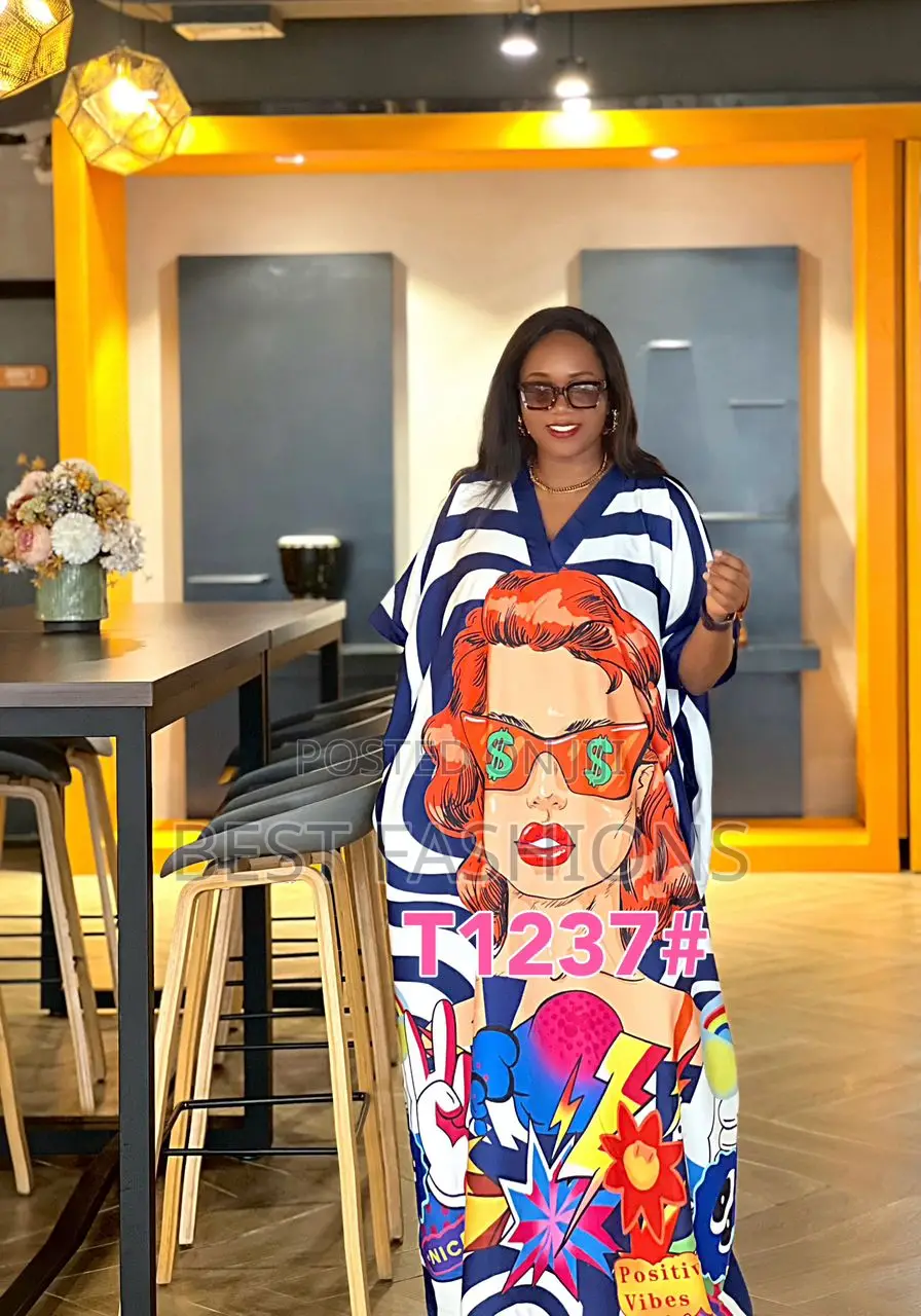 Luxury Face Print Bubu Gown