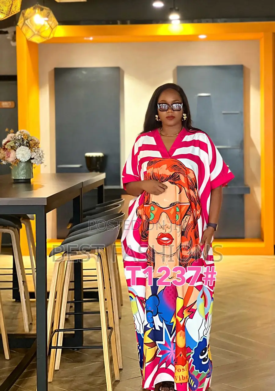 Luxury Face Print Bubu Gown