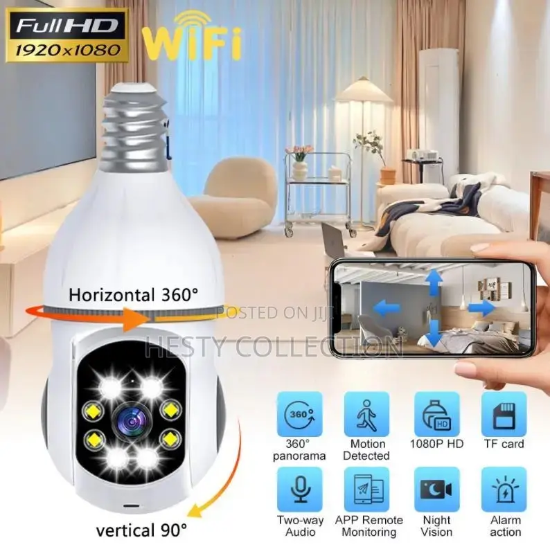 Mini CCTV Camera 360 Rotation Light Bulb Camera Security