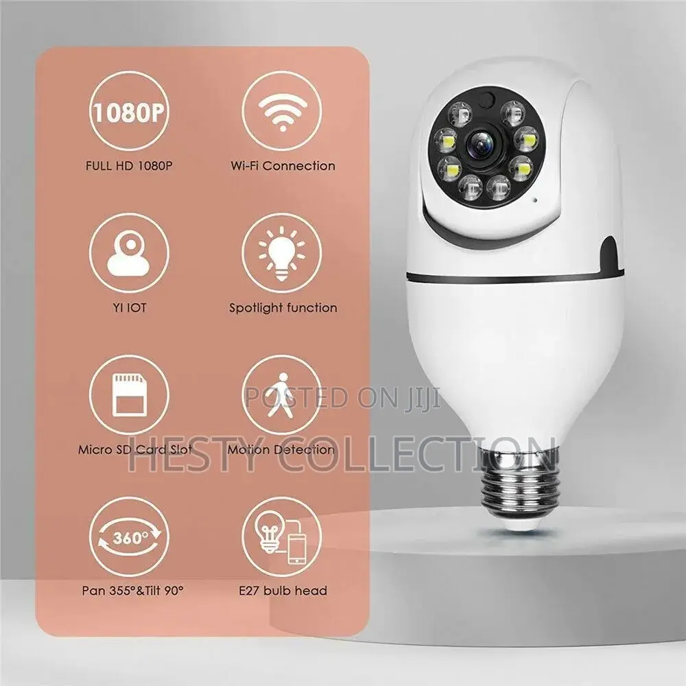Mini CCTV Camera 360 Rotation Light Bulb Camera Security