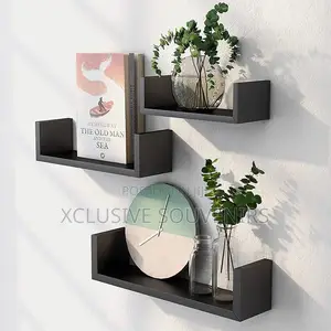 New Design Set of 3 U Shape Wall Install Floating Shelfs