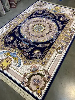 Isfahan Thick Luxurious Turkish Royal Center Rug- 5by7ft
