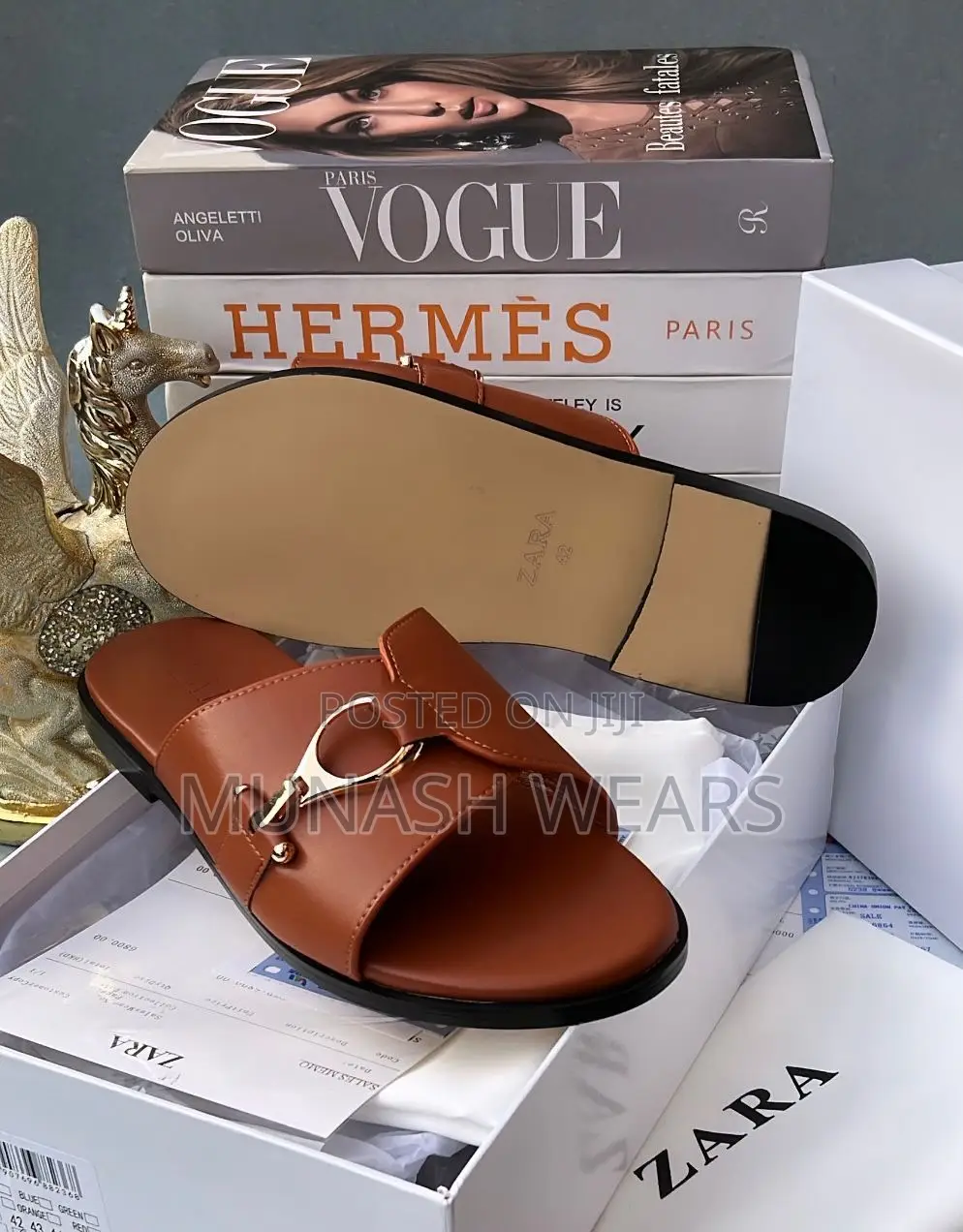 Zara Leather Slipers