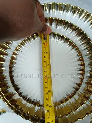 Gold Plated Soup, Flat and Side Plate by 36pcs