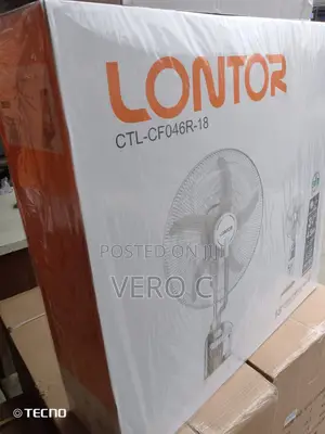Lontor 18" Rechargeable Standing Fan With Water Mist.