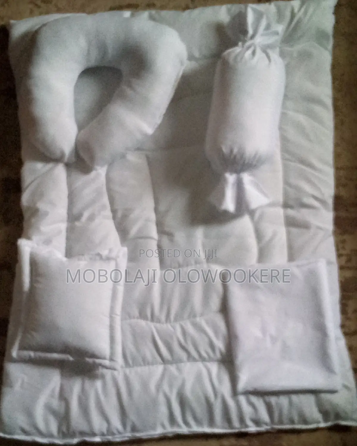 Plain White Baby Duvet Set-5 in 1