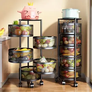 5 Layer 360 Degree Rotating Fruit,Vegetable Trolley Rack