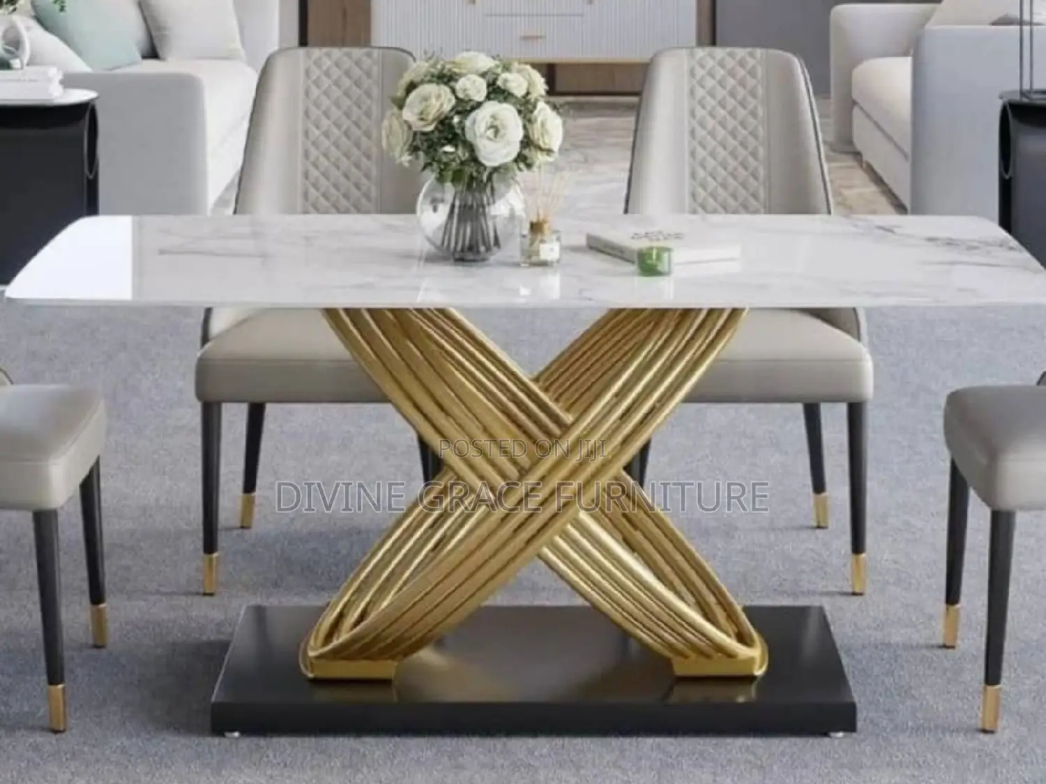 Classic Dinning Table With 6 Chairs
