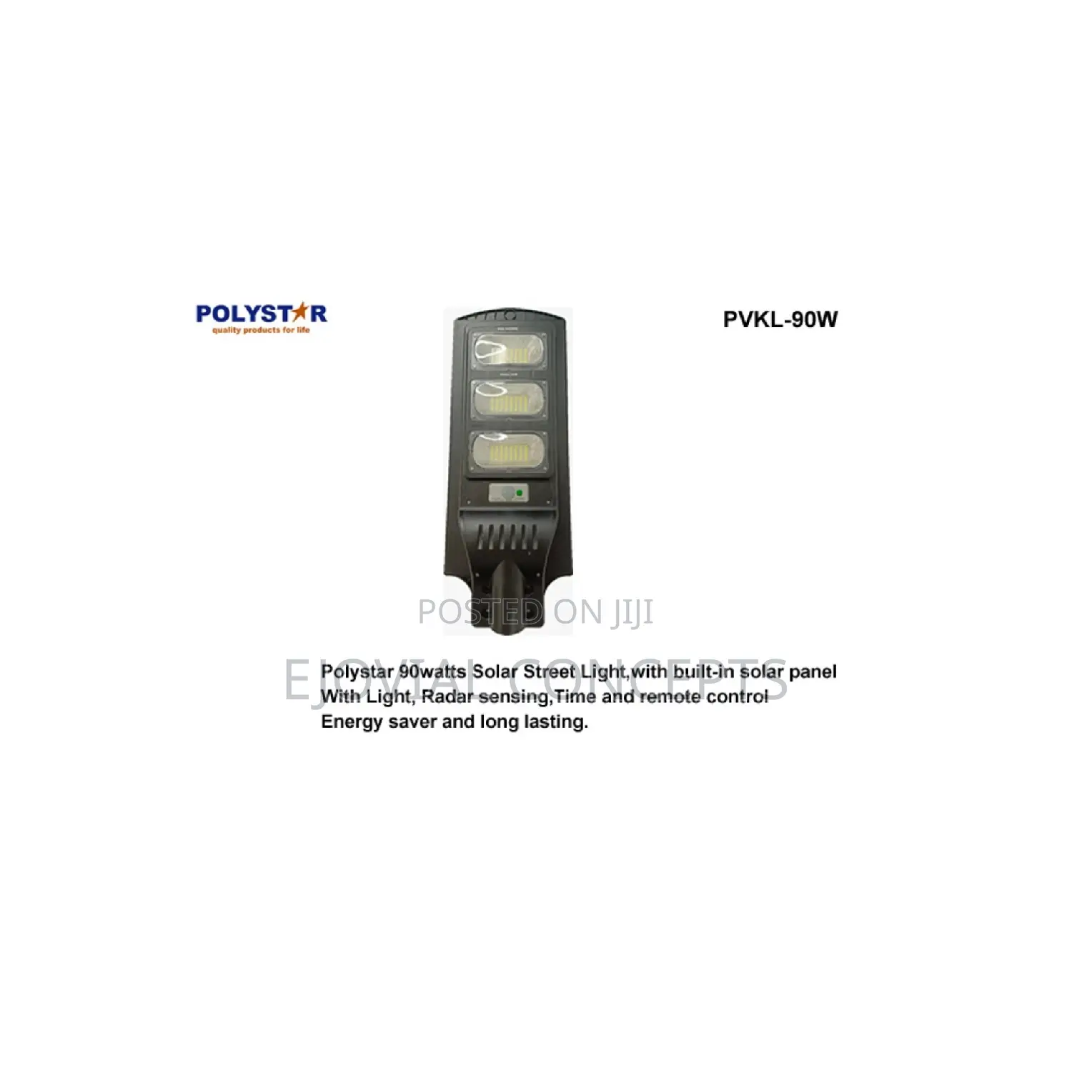 Polystar 90W Solar Street Light, With Built in Solar Panel
